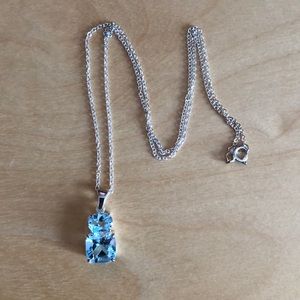 Blue Topaz silver necklace